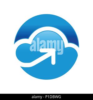 Cloud Storage Access Circular Vector Symbol Graphic Logo Design Stock Vector