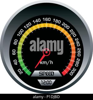 Cars speedometer on white background. Vector gauge design. Stock Vector