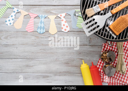 Father's Day BBQ background. Stock Photo