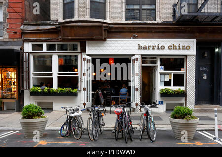 Barrio Chino, 253 Broome St, New York, NY. exterior storefront of a asian fusion restaurant in the Lower East Side neighborhood of Manhattan. Stock Photo