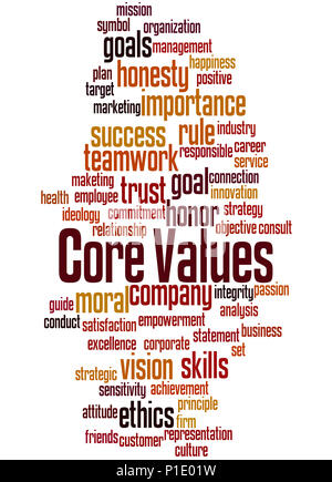 Core values, word cloud concept on white background. Stock Photo