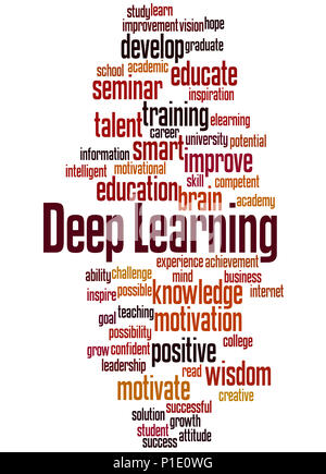 Deep Learning, word cloud concept on white background. Stock Photo