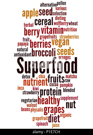 Superfood, word cloud concept on white background. Stock Photo