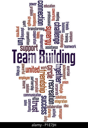 Team building, word cloud concept on white background. Stock Photo