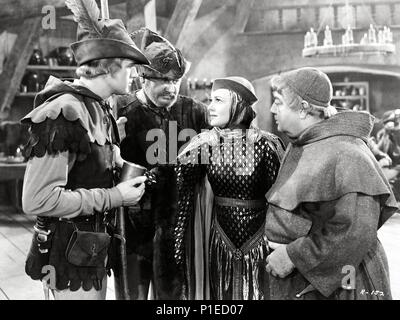 Original Film Title: THE ADVENTURES OF ROBIN HOOD.  English Title: THE ADVENTURES OF ROBIN HOOD.  Film Director: MICHAEL CURTIZ; WILLIAM KEIGHLEY.  Year: 1938.  Stars: OLIVIA DE HAVILLAND; ALAN HALE; EUGENE PALLETTE. Credit: WARNER BROTHERS / Album Stock Photo