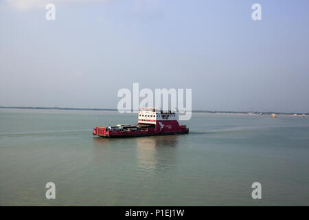 Ferry service on the Paturia-Daulotdia route on Padma river, Manikganj, Bangladesh. Stock Photo