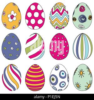set of easter eggs Stock Vector