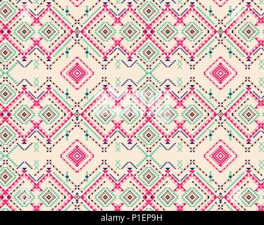 Tribal aztec design - ethnic elements, seamless background of vector illustration Stock Vector