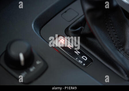 Car in park mode with automatic transmission gear stick Stock Photo