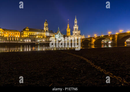 Dresden, the capital of the Federal State of Saxony, is distinguished by its renowned art museums and the classical architecture of the reconstructed  Stock Photo