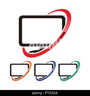Computer Network Vector Symbol Graphic Logo Design Template Stock Vector