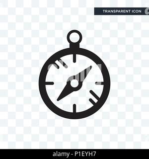 Compass vector icon isolated on transparent background, Compass logo concept Stock Vector