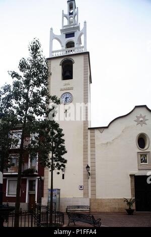 SPAIN - Valencia autonomous region - Marina Alta (district) - Alicante. Parcent; Iglesia de Santa María - plaza. Stock Photo