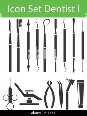 Icon Set Dentist I with 15 icons for the creative use in graphic design Stock Vector