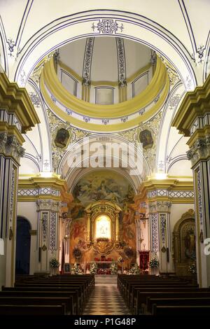 SPAIN - La Vega Alta (district) - MURCIA. Ricote; Iglesia de San Juan Bautista; interior barroco. Stock Photo