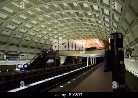 Underground Metro tunnel in Washington DC Stock Photo