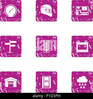 Complex icons set, grunge style Stock Vector