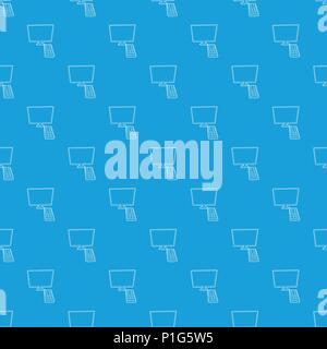 TV with remote pattern vector seamless blue Stock Vector