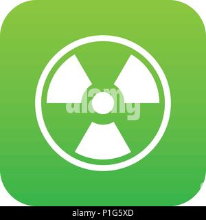 Danger nuclear icon digital green Stock Vector