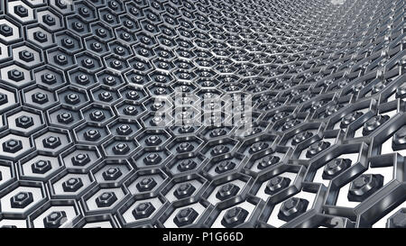 3D Render of Hex Abstract Background Stock Photo