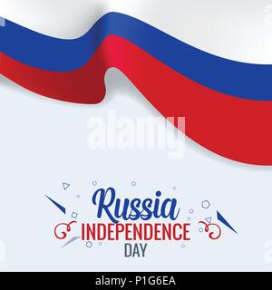 3D Realistic Russian flag waving wind vector Stock Vector