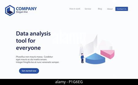 Landing Page Website Theme Template Design Stock Vector
