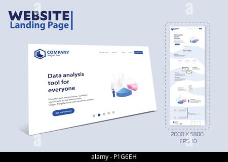 Landing Page Website Theme Template Design Stock Vector