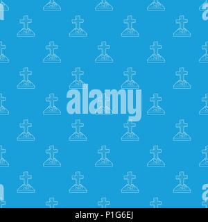 Grave pattern vector seamless blue Stock Vector