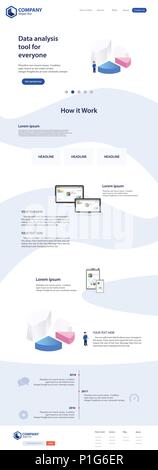 Landing Page Website Theme Template Design Stock Vector