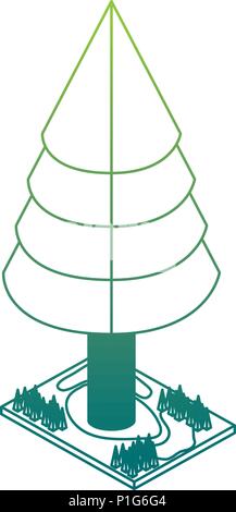pine tree plant isometric icon Stock Vector