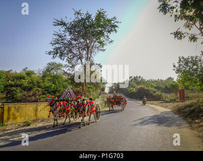 Mandalay, Myanmar - Feb 10, 2017. Burmese people at Shinbyu (pabbajja) ceremony of Theravada Buddhism in Mandalay, Myanmar. Stock Photo