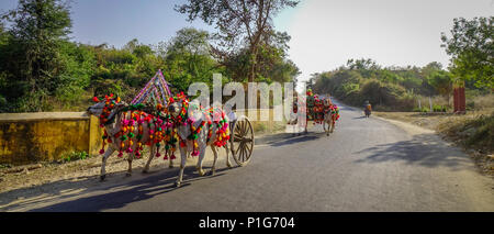 Mandalay, Myanmar - Feb 10, 2017. Burmese people at Shinbyu (pabbajja) ceremony of Theravada Buddhism in Mandalay, Myanmar. Stock Photo