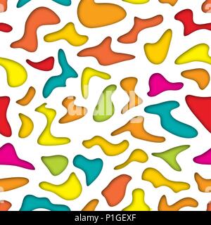Seamless cut paper colorful pattern, vector art Stock Vector