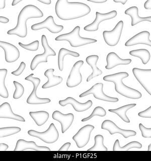 Hand-drawn seamless shadow shapes pattern, vector illustration Stock Vector