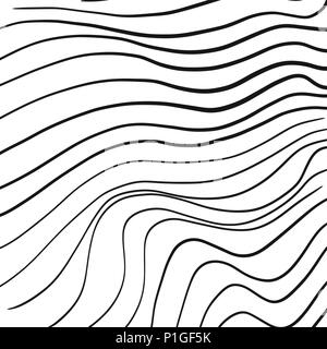 Hand-drawn line art wavy pattern, vector illustration Stock Vector