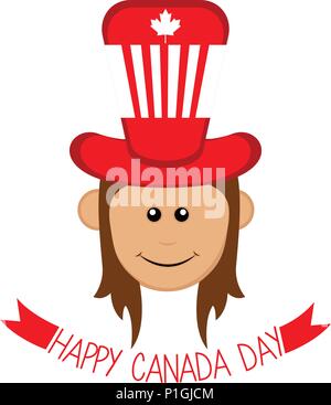 Happy girl with a party hat. Canada day. Vector illustration design Stock  Vector Image & Art - Alamy
