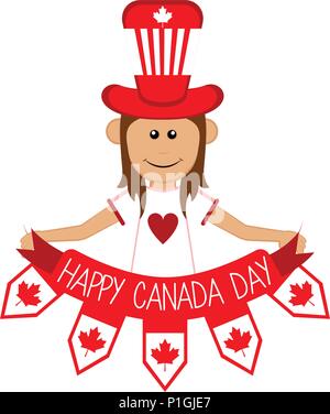 Happy girl with a party hat. Canada day. Vector illustration design Stock  Vector Image & Art - Alamy