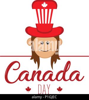 Happy girl with a party hat. Canada day. Vector illustration design Stock  Vector Image & Art - Alamy