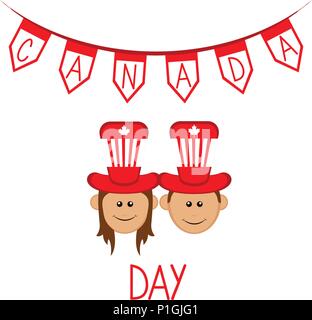 Happy girl with a party hat. Canada day. Vector illustration design Stock  Vector Image & Art - Alamy