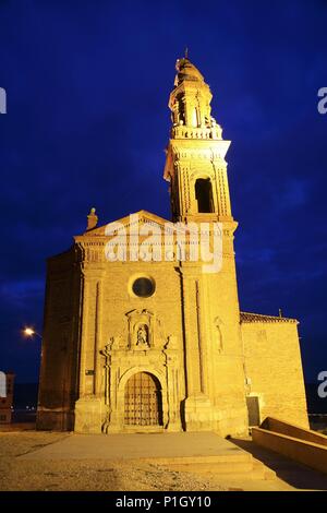 SPAIN - Ribera Estellesa (district) - NAVARRA. San Adrián; Iglesia de San Adrián. Stock Photo