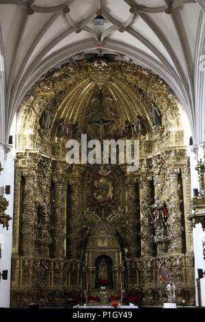 SPAIN - Ribera Estellesa (district) - NAVARRA. Cárcar; Iglesia gótica y retablo Mayor barroco. Stock Photo