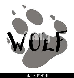 The paw print of a wolf Stock Vector