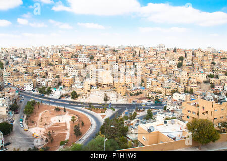 Panoramic view of Amnan from the top of citadel , Jordan