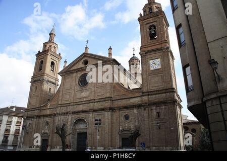 SPAIN - ARAGON - Calatayud (district) - Saragossa Zaragoza. Calatayud; Iglesia del Santo Sepulcro / fachada. Stock Photo