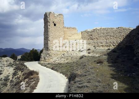 SPAIN - ARAGON - Calatayud (district) - Saragossa Zaragoza. Calatayud; murallas y torreón medieval. Stock Photo