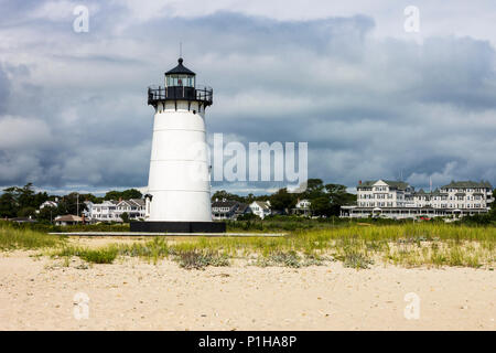 Martha's Vineyard, Massachusetts. Edgartown Harbor Light, a lighthouse located in Edgartown, where it marks the entrance to Edgartown Harbor and Katam Stock Photo