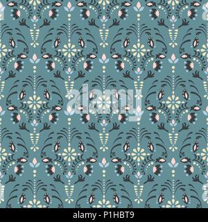 Damask floral seamless vector pattern. Stock Vector