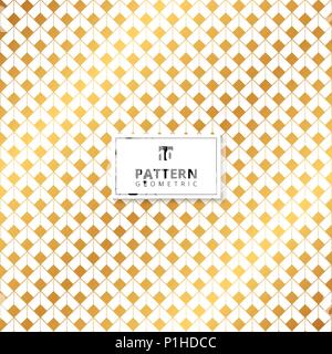 Abstract gold squares dimension pattern on white background. Vector illustration Stock Vector