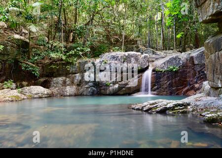 Tranquil blue waters of Rope falls, Paluma Range National Park, Rollingstone QLD, Australia Stock Photo