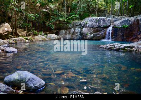 Tranquil blue waters of Rope falls, Paluma Range National Park, Rollingstone QLD, Australia Stock Photo